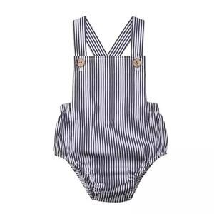 New gray and white striped sunsuit 0-3 months